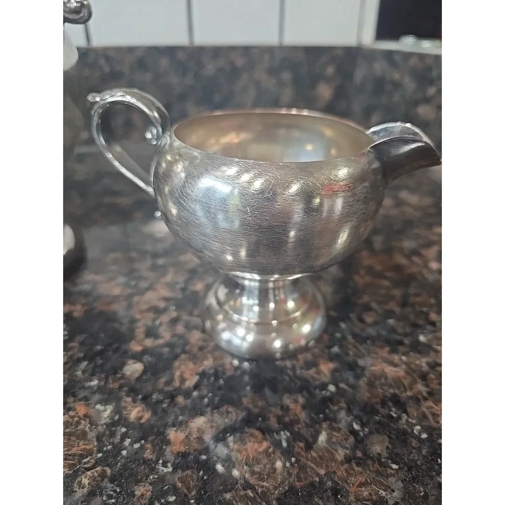 Arts Co SPC Antique Silver Plate 3 Pc Tea Coffee Set Ornate Victorian Style